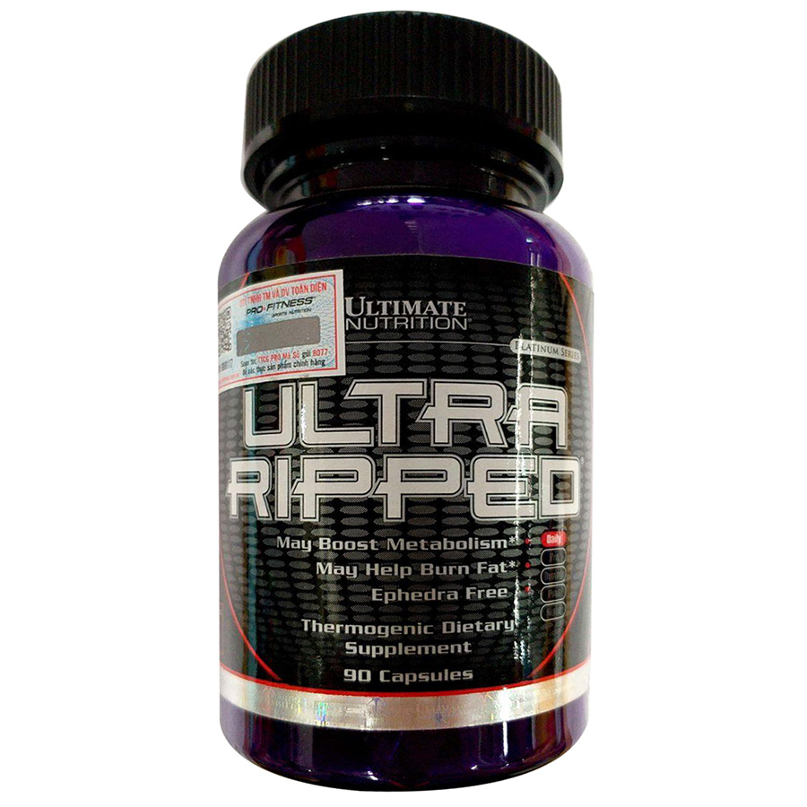 Viên uống giảm cân đốt mỡ Ultra Ripped Ultimate Nutrition - Chống oxy hóa và làm đẹp da (Lọ 90 Viên)