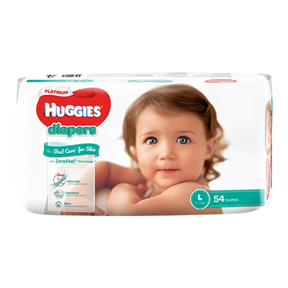 Tã Dán Siêu Cao Cấp Huggies Platinum size L54 - 54 Miếng (9 -14kg)