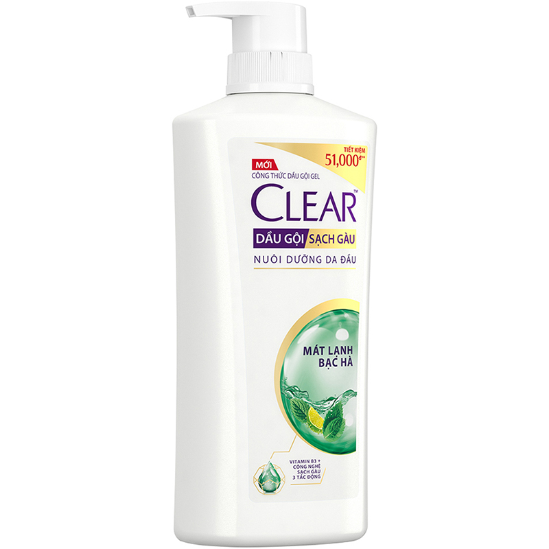 Combo 02 Dầu Gội Ngăn Ngừa Gàu Clear Mát Lạnh Bạc Hà