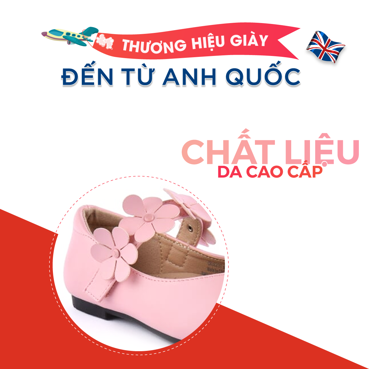 Giày Búp Bê Đi Học Bé Gái Crown UK Princess Ballerina CRUK3117 Cao Cấp Nhẹ Êm Thoáng Mát Size 28-36/4-14 Tuổi