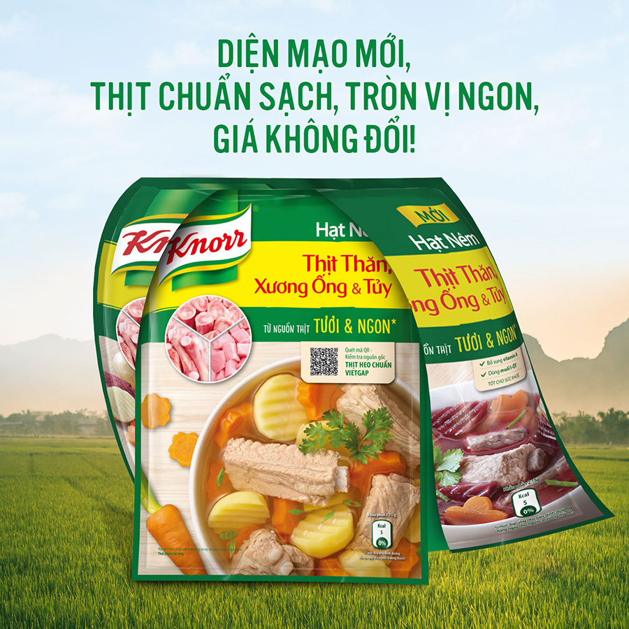 Hạt nêm KNORR thịt thăn - xương ống và tủy 900g (gói) - [8934707029182]