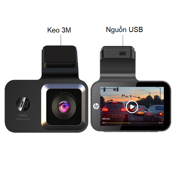 Camera hành trình ô tô f960x tích hợp Wifi GPS, cảnh báo làn đường, độ phân giải camera trước siêu nét Full HD 2304*1296P