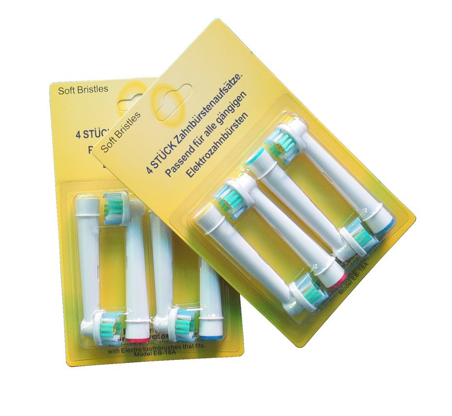Cho máy Oral–B, Bộ 4 Đầu Bàn Chải đánh răng điện "Phá tan mảng bám" EB-18A cho răng sạch bóng – Xuất xứ: Đức
