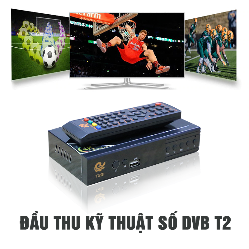 Đầu Thu Kỹ Thuật Số DVB T2 - Đầu Thu DVB T2 - Dau Thu Truyen Hinh Mat Dat - Full HD 1080P Chính Hãng Kèm Dây AV