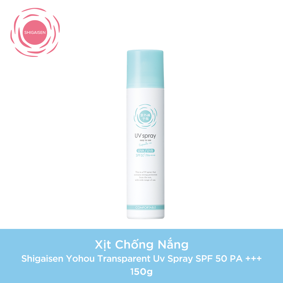 Xịt Chống Nắng Shigaisen Yohou Transparent Uv Spray SPF50 PA +++ (150g)