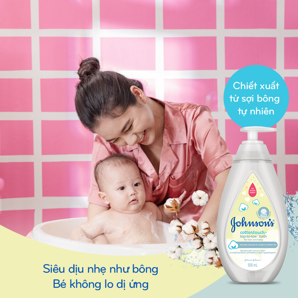 Sữa tắm gội toàn thân Johnson's Baby mềm mịn (500ml)