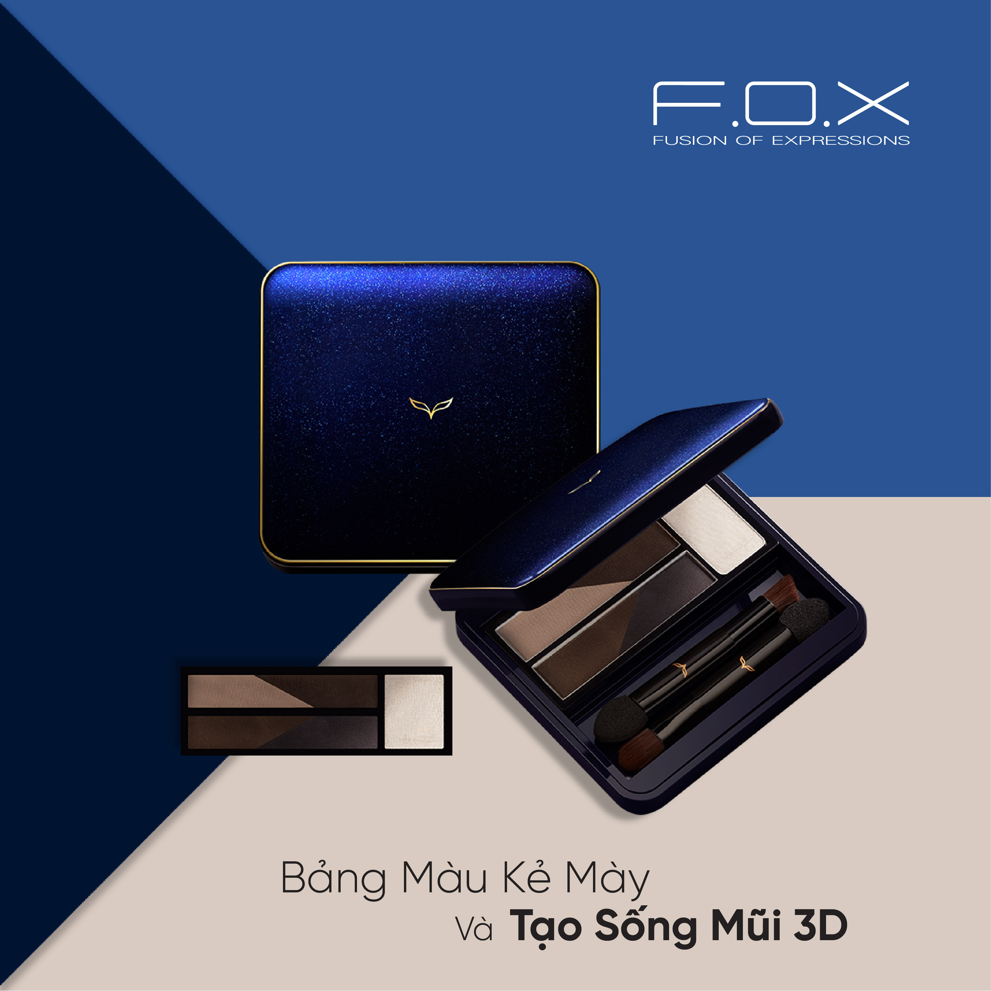 Bảng Màu Kẻ Mày Và Tạo Sống Mũi 3D FOX  Brow &amp; Shadow Compact 6.5g