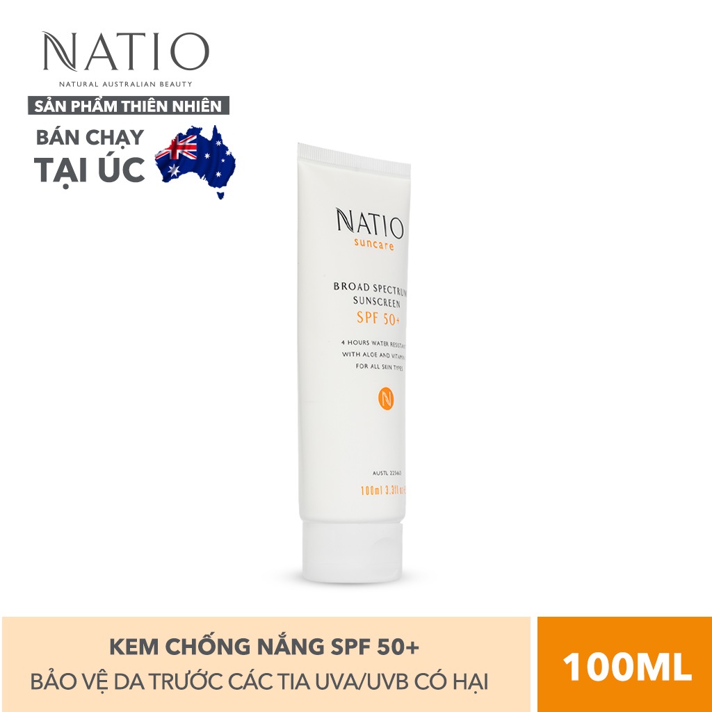 Kem Chống Nắng SPF 50+ Natio Suncare Broad Spectrum Sunscreen SPF 50+ 100ml