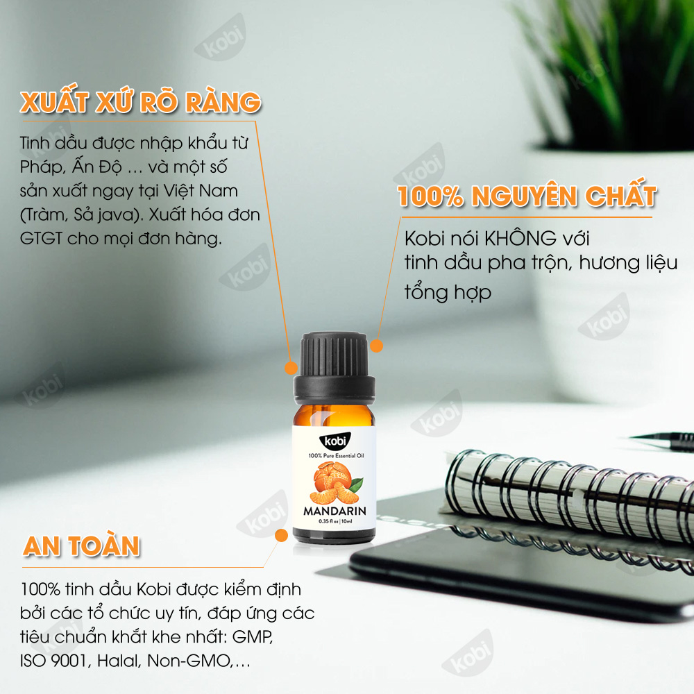 Tinh Dầu Vỏ Quýt Kobi Xông Hương, Giảm Stress, Khử Mùi, Giúp Bạn Thư Giãn Tạo Hứng Khởi