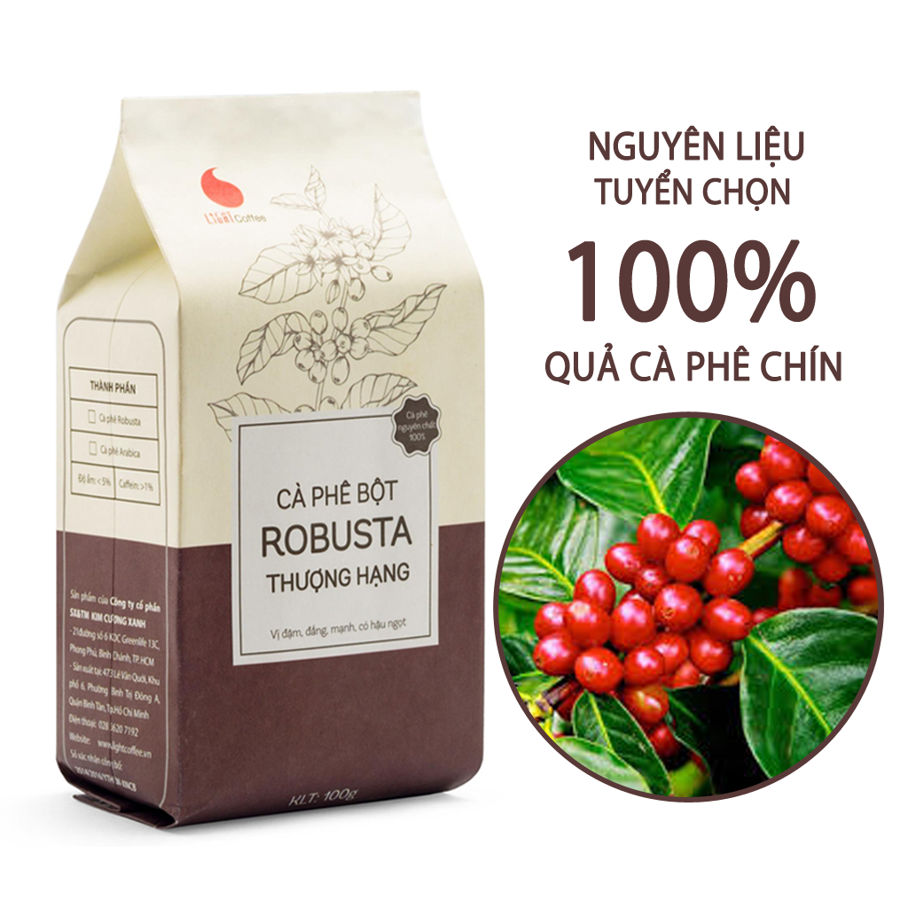 Cà Phê Nguyên chất 100% Robusta Thượng Hạng - Light Coffee (100g)