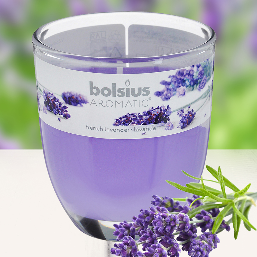 Ly nến thơm tinh dầu Bolsius French Lavender 105g QT024340 - hoa oải hương