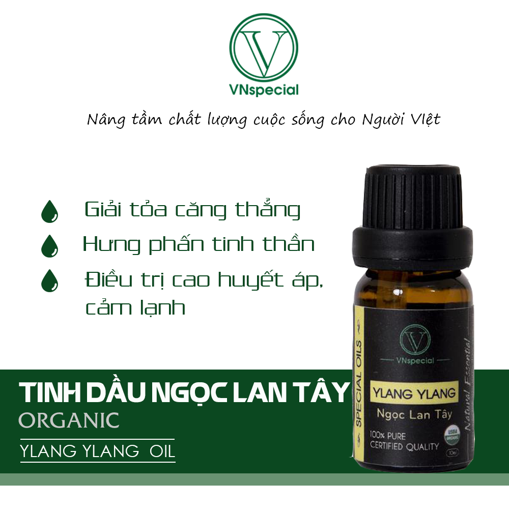 Tinh Dầu Hữu Cơ Ngọc Lan Tây | Organic Ylang Ylang Oil| Tinh dầu Nhập Khẩu USDA - Vnspecial Oils (10ml)