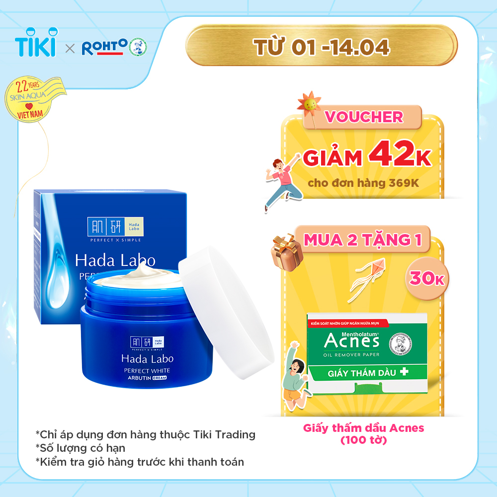 Kem dưỡng trắng Hada Labo Perfect White Tranexamic Acid Cream 50g