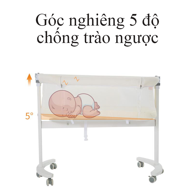 Cũi kề giường đa năng cho bé, nôi di động, giường cũi đa năng (xanh)