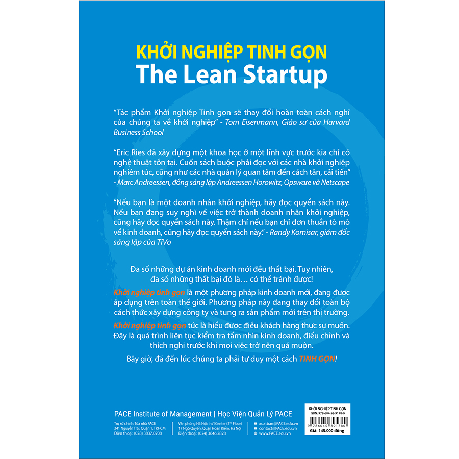 Sách PACE Books - Khởi nghiệp tinh gọn - Eric Ries