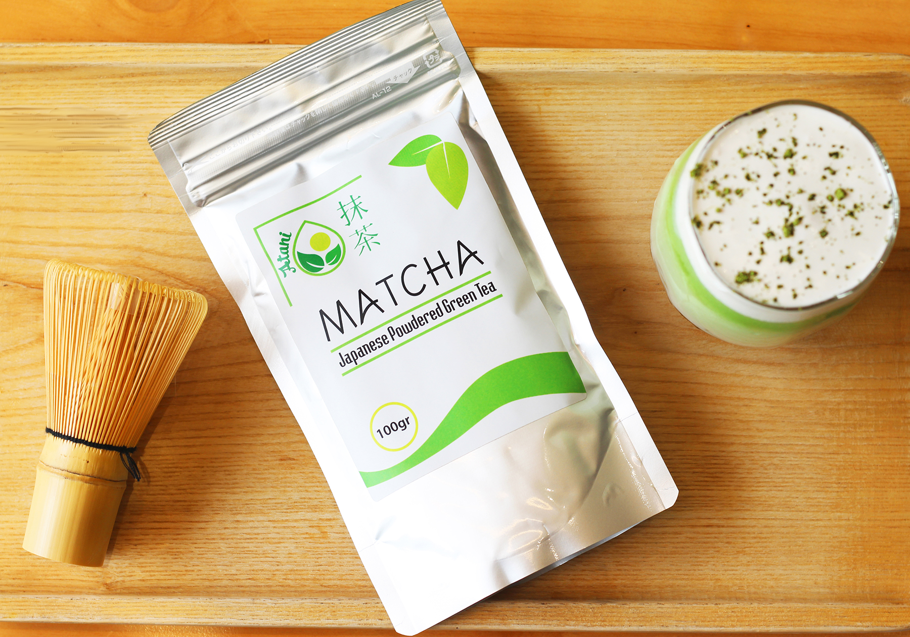 Bột Matcha Nhật Bản - Bột trà xanh nguyên chất 100% Japanese Matcha Atani (Gói 100 gram)