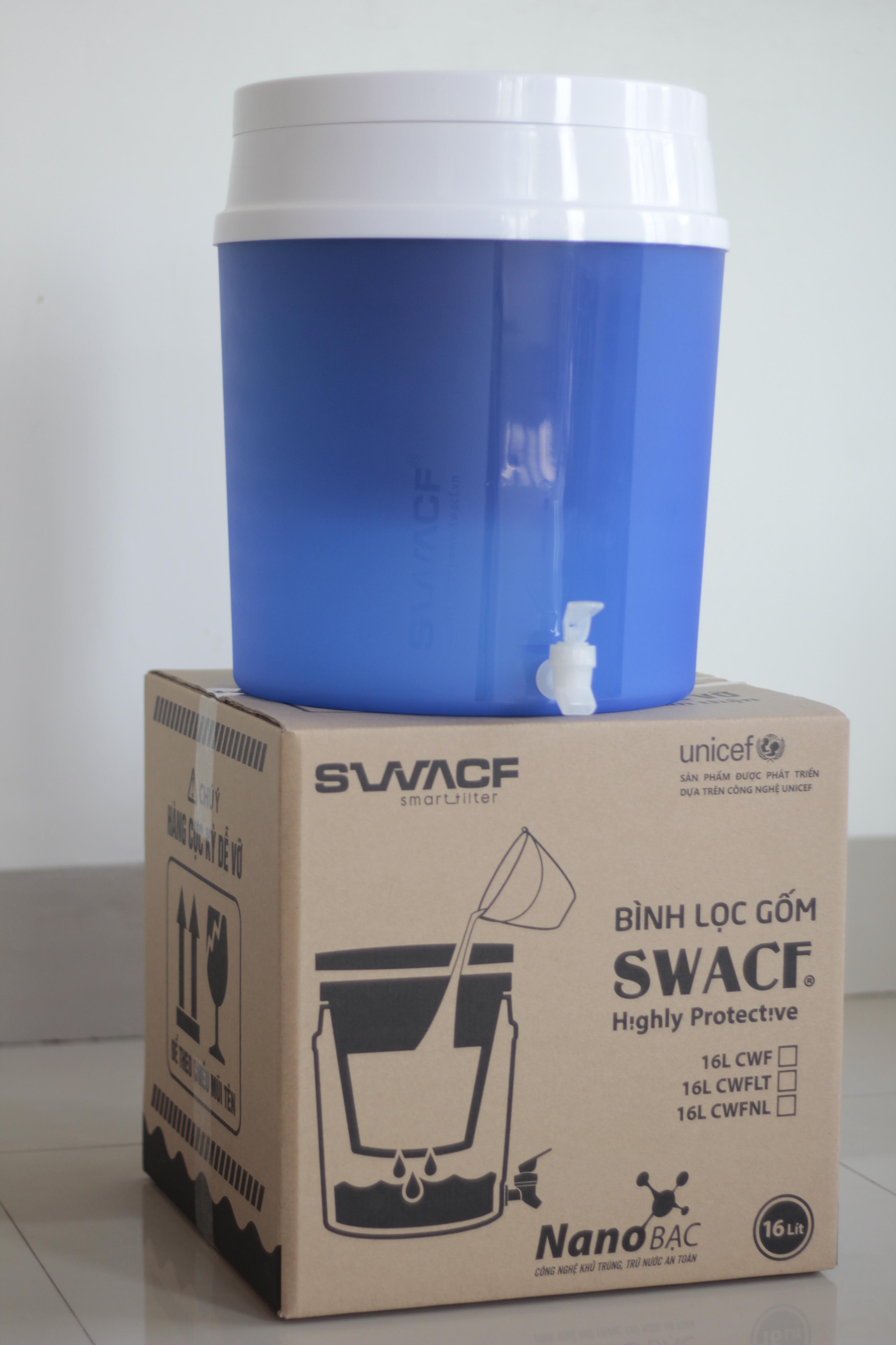 Bình lọc nước uống trực tiếp SWACF 16L | CWF Nano bạc, lõi lọc 7L, tốc độ lọc 2-4 lít/giờ, giữ khoáng thiết yếu - Công nghệ Mỹ