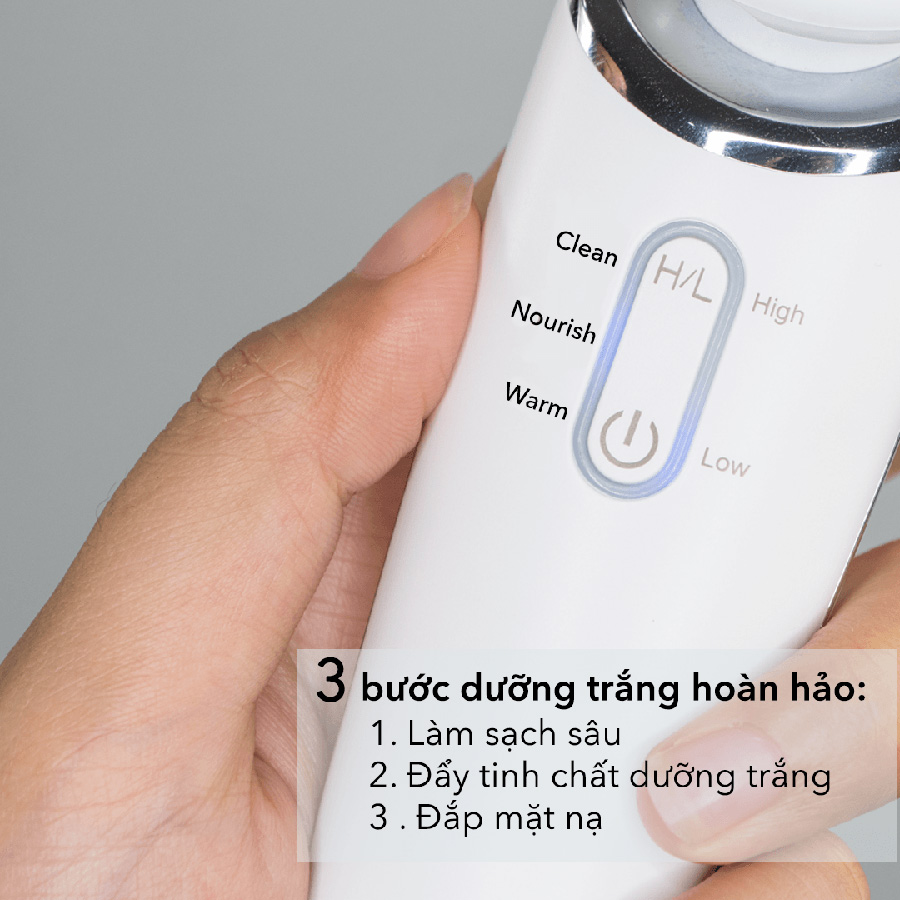 Máy Đẩy Tinh Chất Dưỡng Trắng Halio Ion Cleansing &amp; Moisturizing Beauty Device