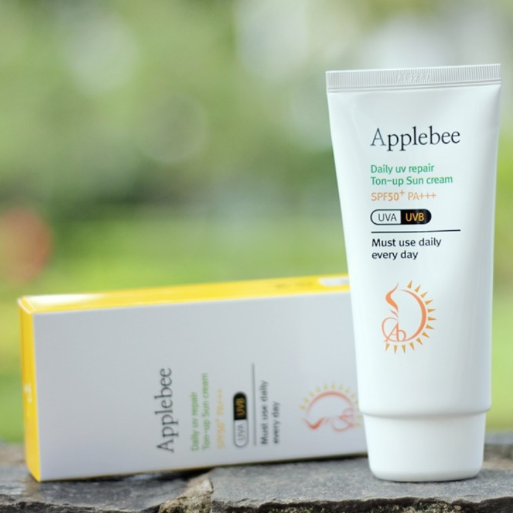 Kem chống nắng kết hợp kem nền Applebee Daily UV repair Ton-up Sun cream SPF50+PA+++ Hàn Quốc