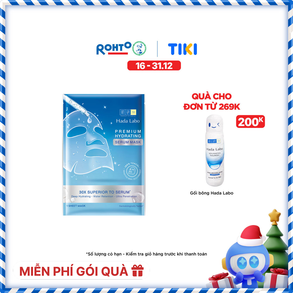 Mặt nạ tinh chất dưỡng ẩm chuyên sâu Hada Labo Premium Hydrating Serum Mask 23g