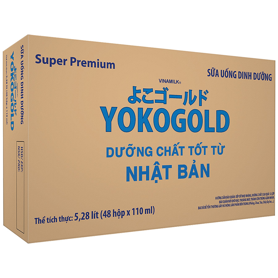 Thùng 48 hộp sữa YOKOGOLD pha sẵn 110ml