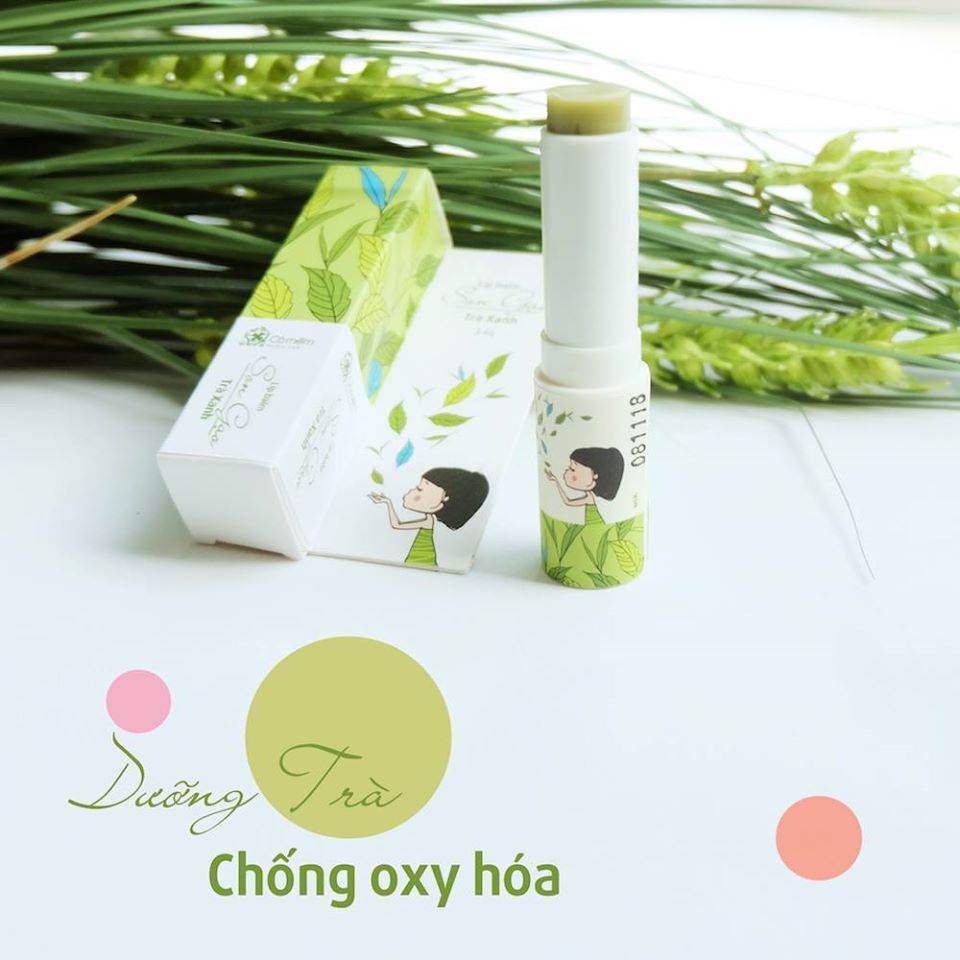 Son Dưỡng Gạo Trà Xanh Không Màu Dưỡng Môi Hết Khô Nẻ Giúp Dưỡng Môi Chống Lão Hóa Môi An Toàn Từ Thiên Nhiên Cỏ Mềm 3.6g