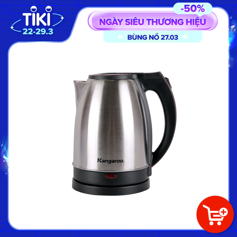 Ấm Đun Siêu Tốc Kangaroo KG338/339 (1.8L) - Bạc - Hàng chính hãng