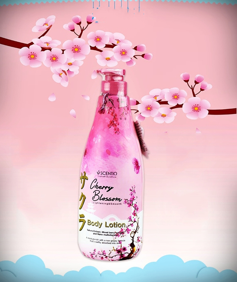 Kem Dưỡng Thể Dưỡng Ẩm Làm Sáng Và Mịn Da Scentio Cherry Blossom 700ml