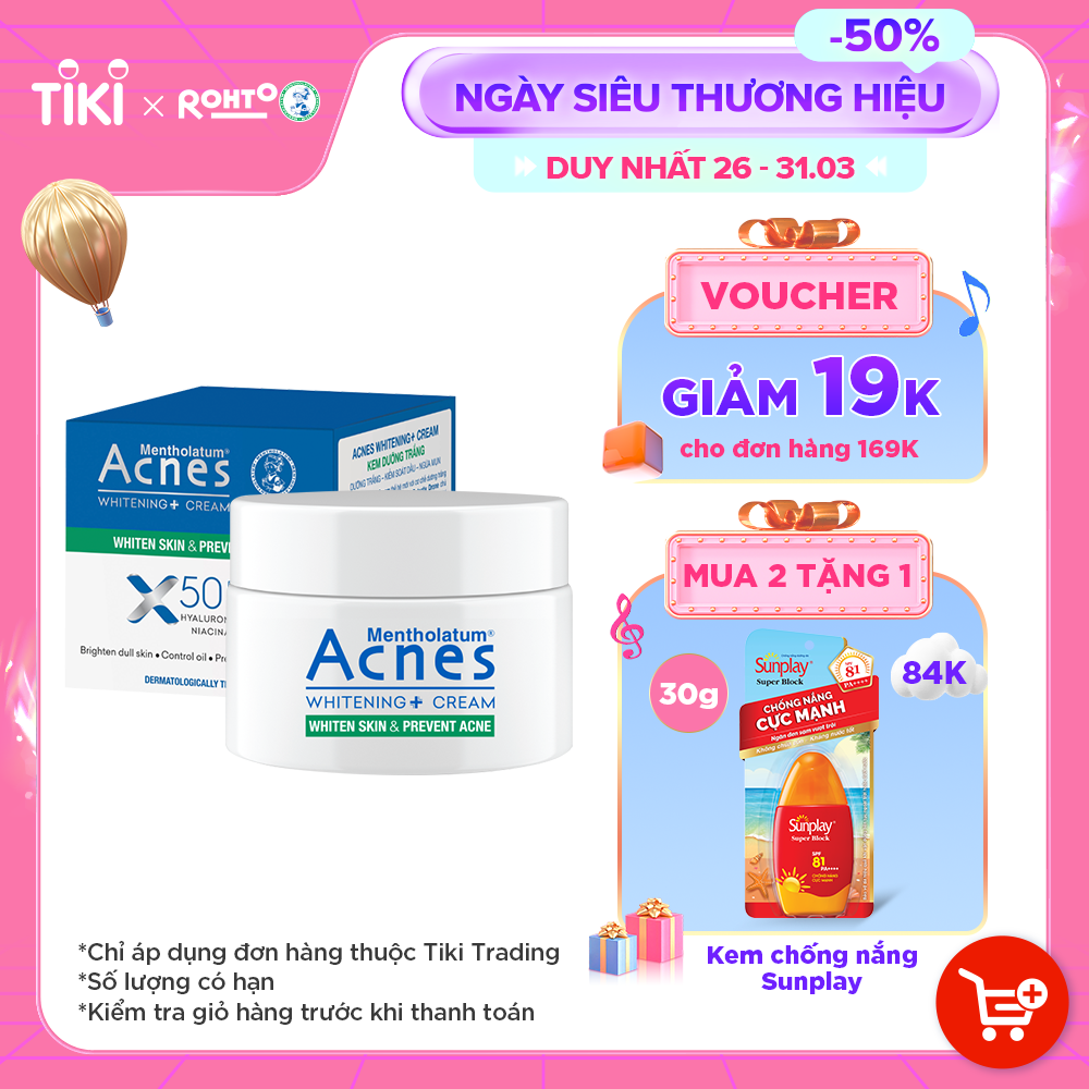 Kem dưỡng trắng da Acnes Whitening+ Cream 50g