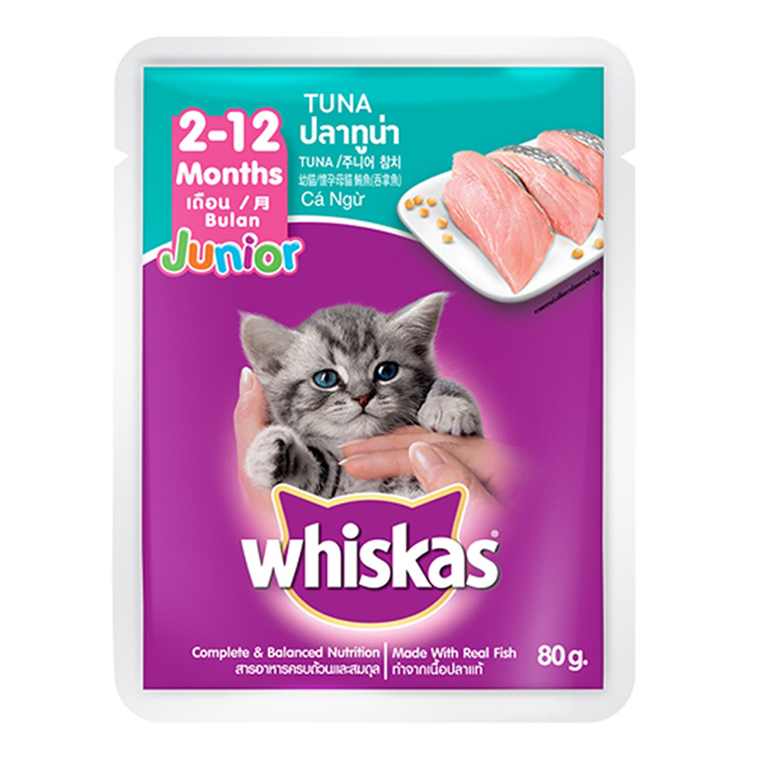 Đồ Ăn Cho Mèo Con Whiskas Vị Cá Ngừ Dạng Túi 80g