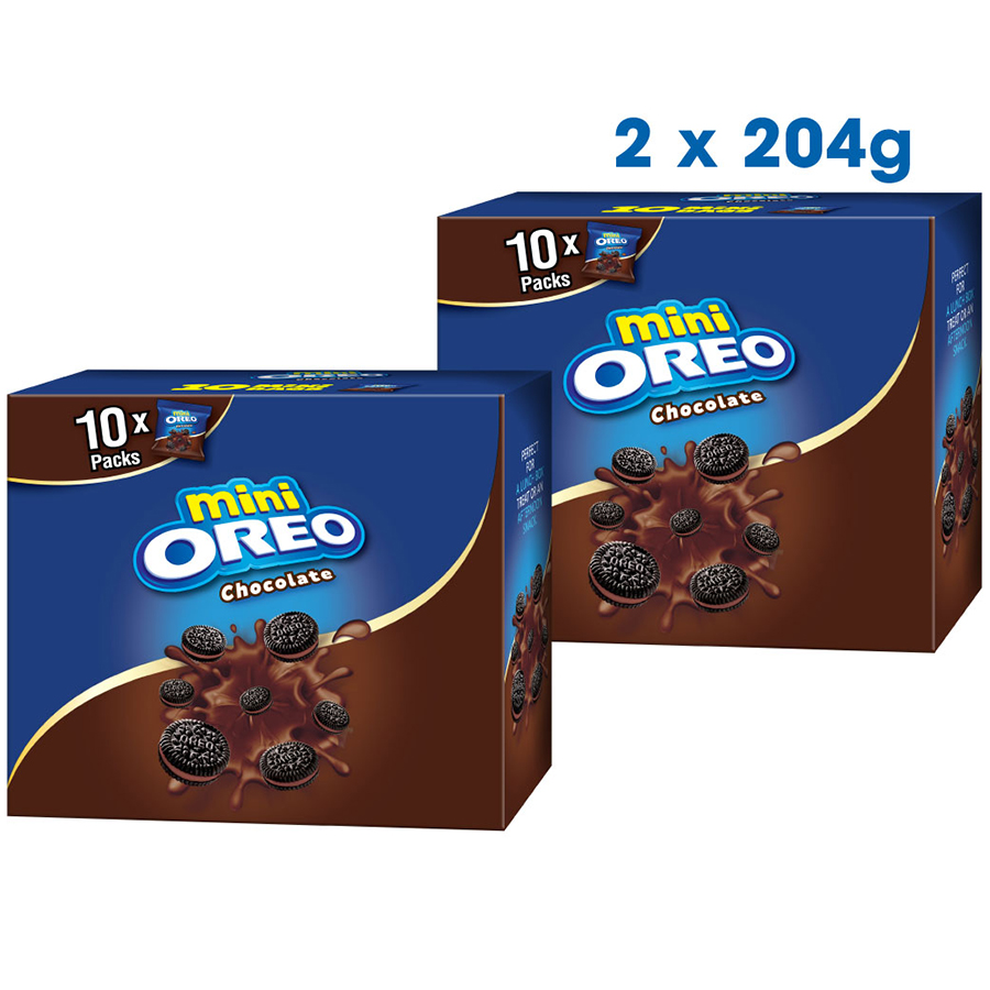 Combo 2 Hộp Bánh Quy OREO Mini Vị Socola 2x204g