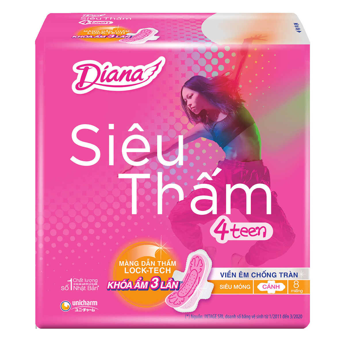 Combo 6 Băng Vệ Sinh Diana 4Teen Siêu Mỏng Cánh