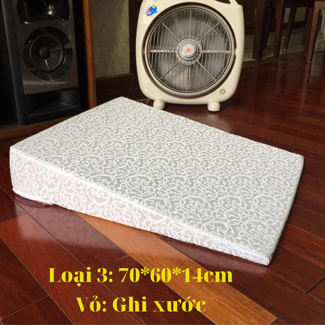 Gối chống trào ngược dạ dày người lớn YOROKOBI - Kích thước 70x60x14 CM, Thích hợp với người bị trào ngược Acid, ợ chua, khó thở khi ngủ - HÀNG THƯƠNG HIỆU