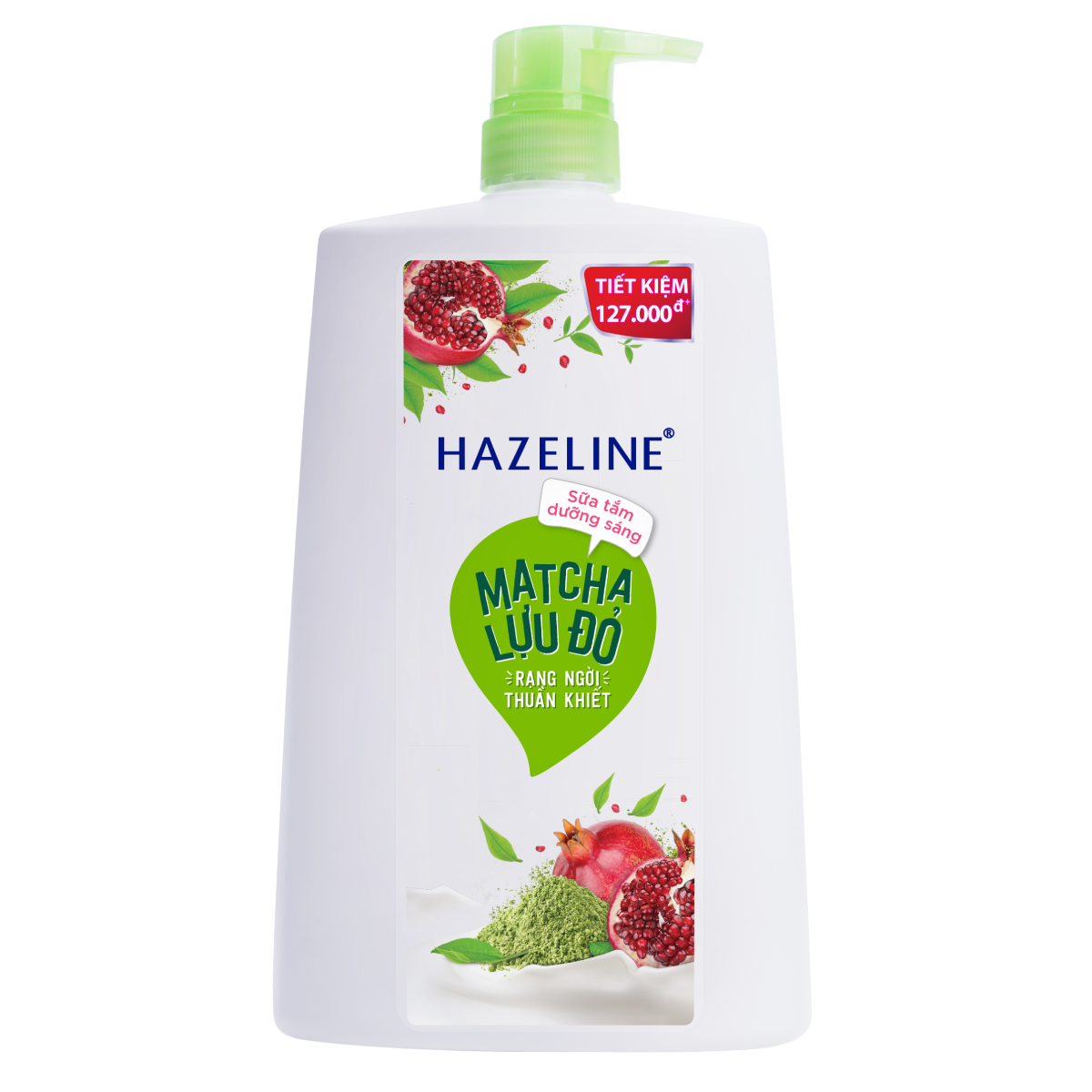 Sữa Tắm Dưỡng Thể Thiên Nhiên Trắng Sáng Da Hazeline Matcha Lựu đỏ Sáng Mịn Rạng Ngời 1.2kg