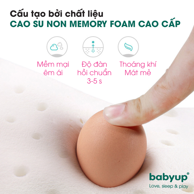 Gối cao su non cho bé chống bẹp đầu cao cấp. Gối dành cho bé từ 1 tuổi đến 6 tuổi. Mềm mại, thoáng khí, giúp con ngủ ngon hơn