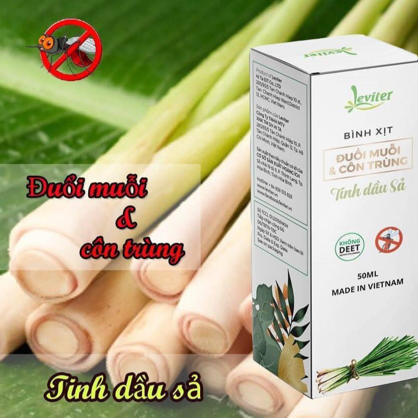 Bình Xịt  Đuổi Muỗi Và Côn Trùng Tinh Dầu Sả  Leviter 50ml