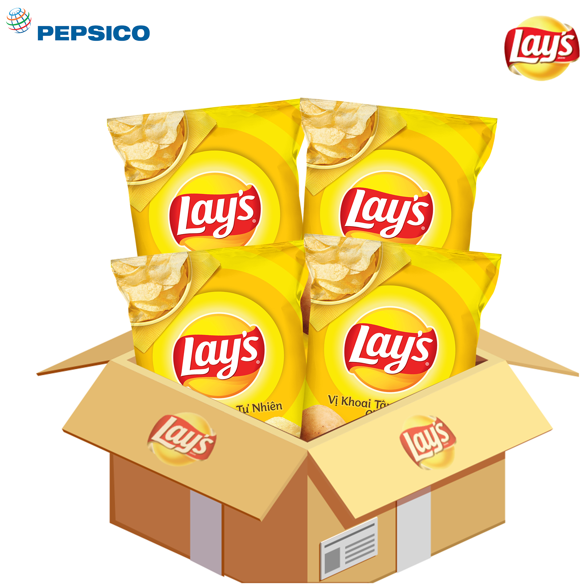 Combo 4 Lays Vị Tự Nhiên Classic 95g