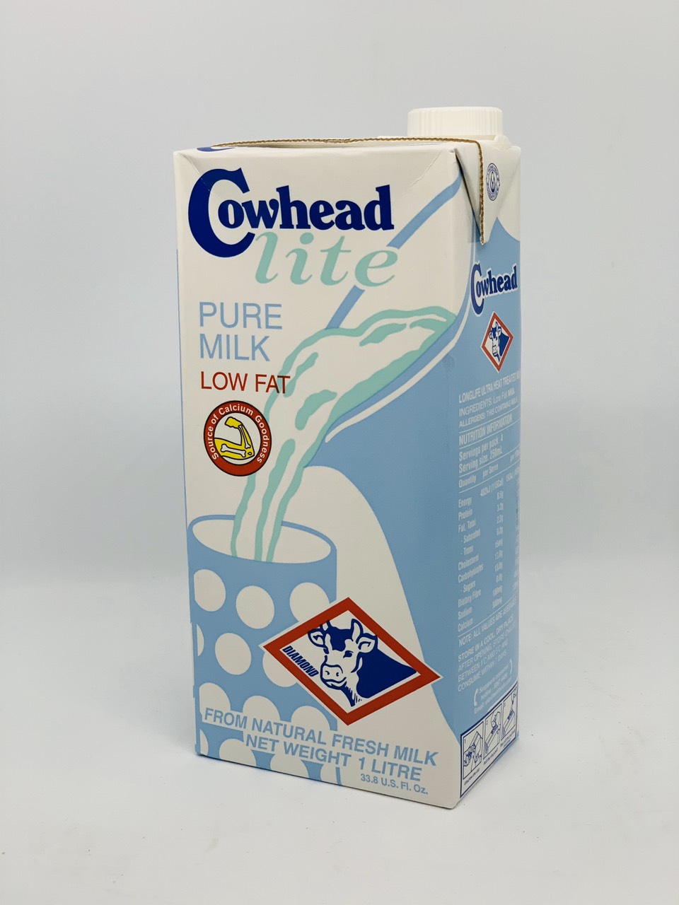 Sữa tươi tiệt trùng ít béo Úc Cowhead Low Fat 1L - 1 THÙNG