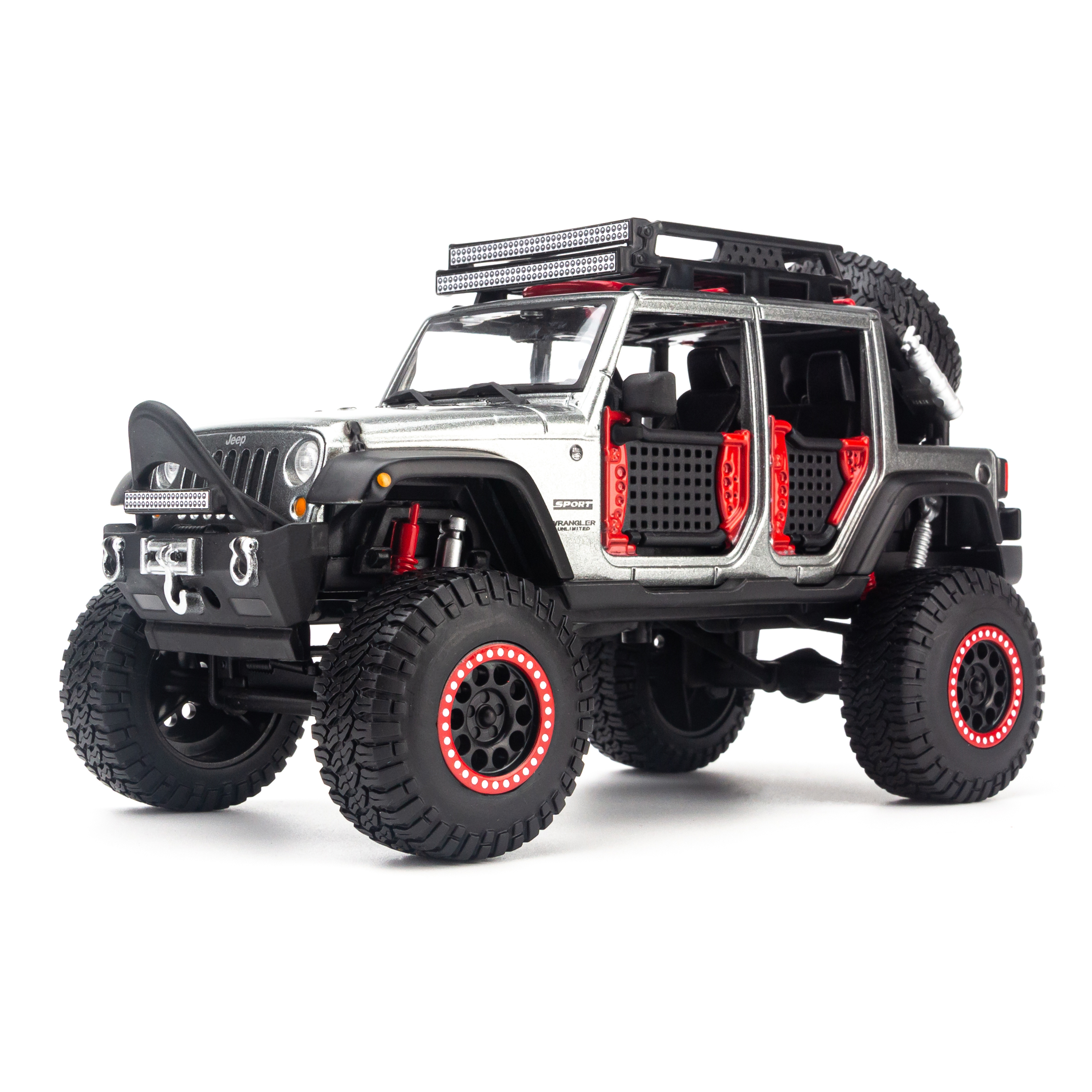 Mô Hình Xe Design Off-Road Kings 2017 Jeep Wrangler Unlimited Grey 1:24 Maisto MH-32523