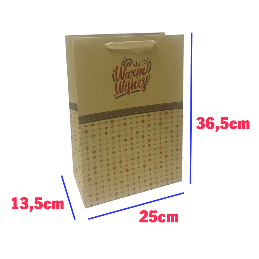 Combo 03 túi giấy Kraft 2 chai (36,5 x 25 x 13,5 cm) - Giao mẫu ngẫu nhiên