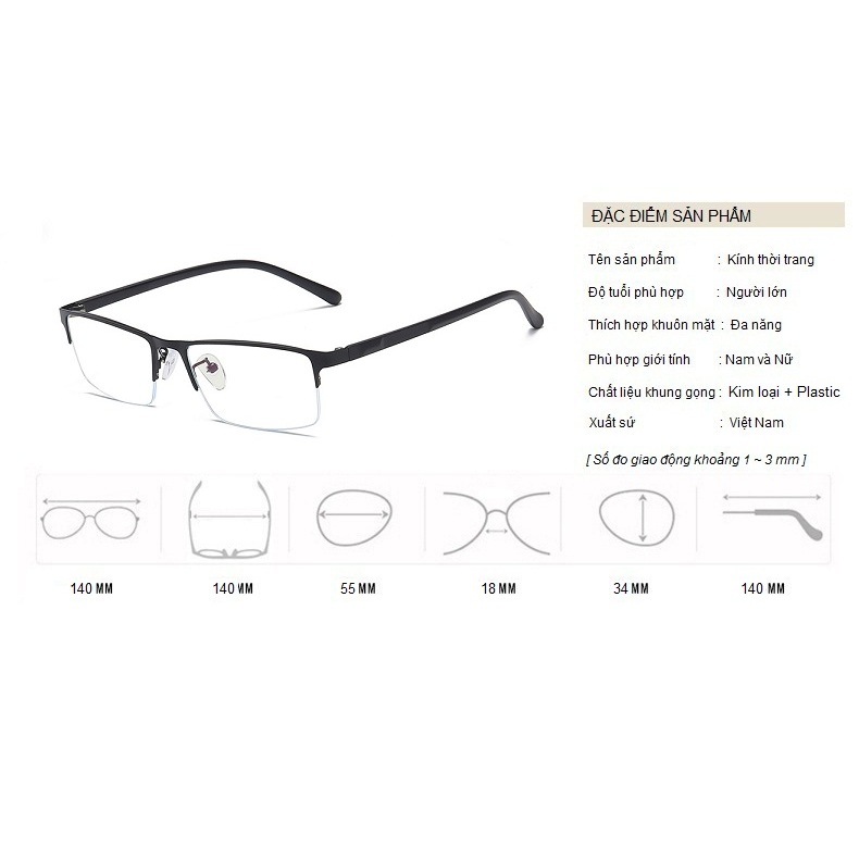 Kính Trắng Chống Ánh Sáng Xanh, Chống Xước, Chống Tia UV400, Chống Lóa,Chống Mỏi Mắt Từ Máy Tính, Điện Thoại Gọng Nhựa Dẻo Thanh Lịch - BLUE LIGHT SHOP