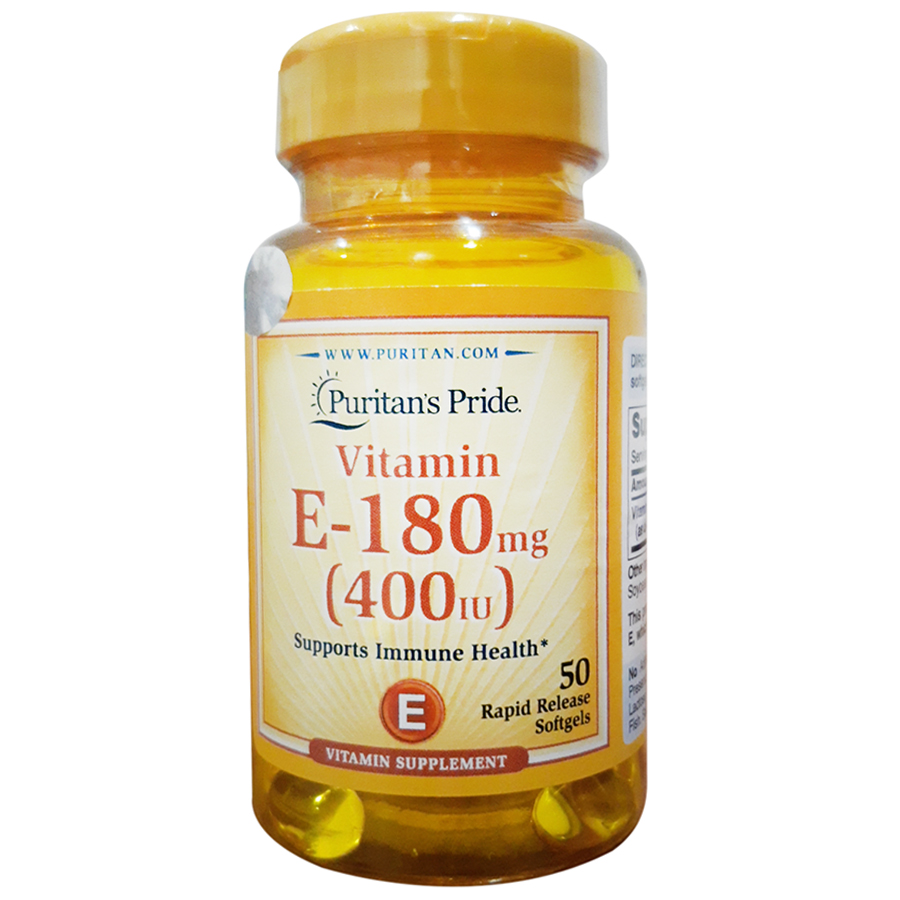 Thực Phẩm Chức Năng - Viên Uống Bổ Sung Vitamin E Giúp Đẹp Da, Chống Lão Hóa, Hỗ Trợ Hệ Tim Mạch Puritan'S Pride Vitamin E-400 Iu (50 Viên)