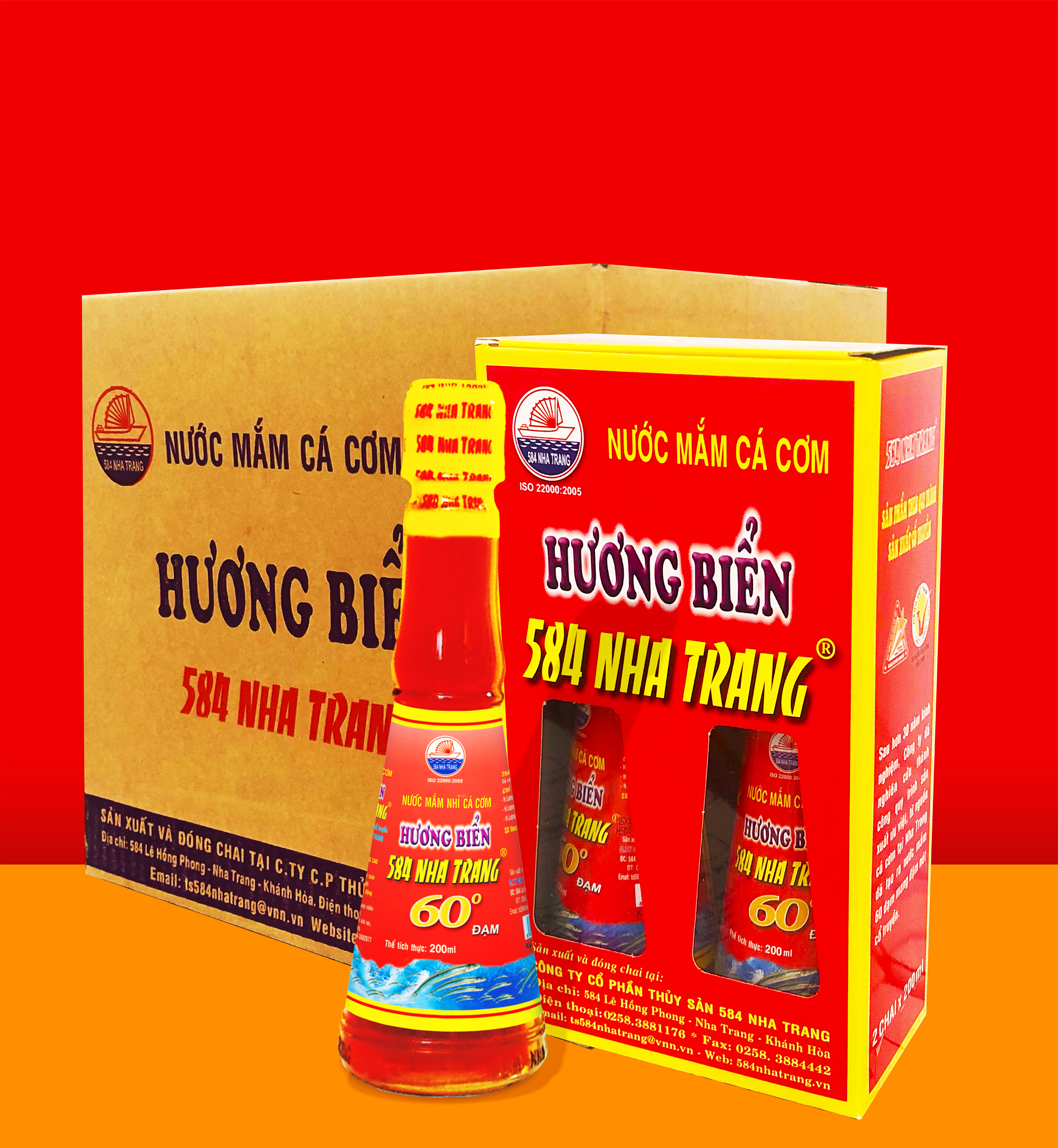 Thùng 6 Chai Nước mắm Nhỉ Cá cơm 584 Nha Trang - 60 độ đạm - Chai thủy tinh 510ml