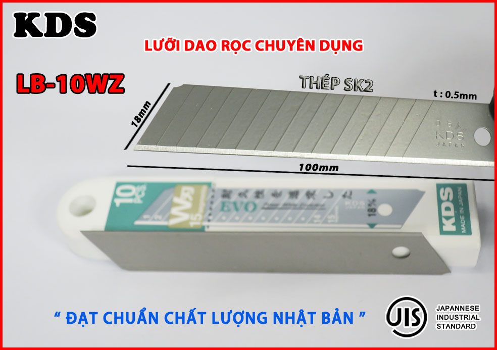 LƯỠI DAO 18mm KDS LB-10WZ