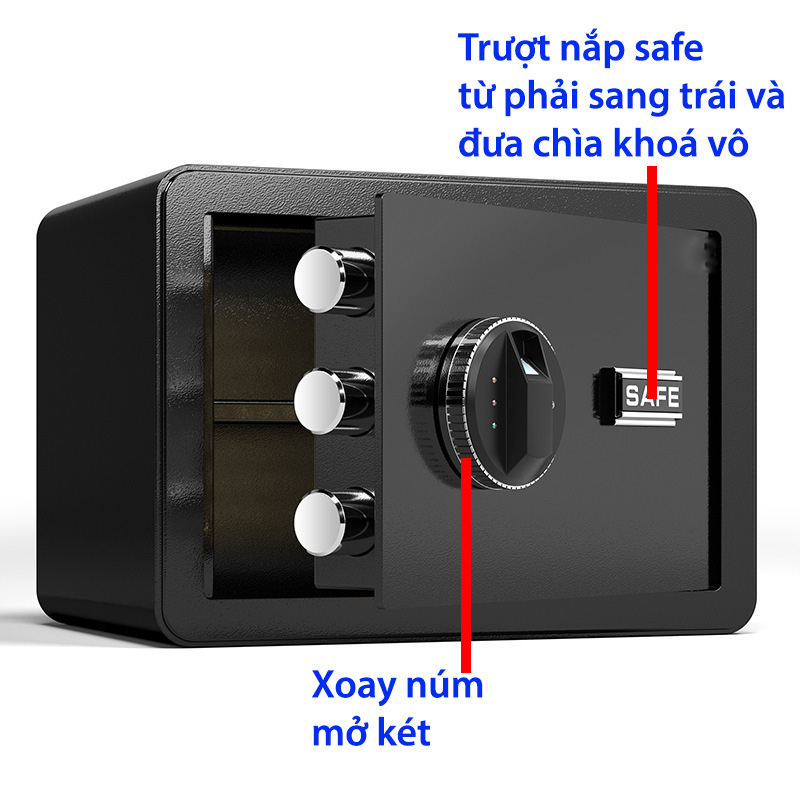 Két sắt mini điện tử khoá vân tay màu đen SFVT2020