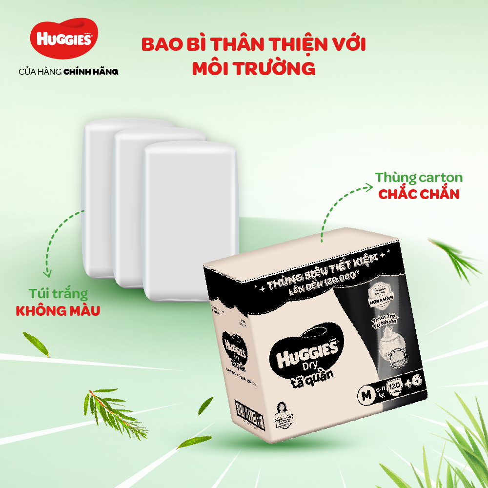 Tã quần Huggies Dry Tràm Trà Tự Nhiên MEGA JUMBO