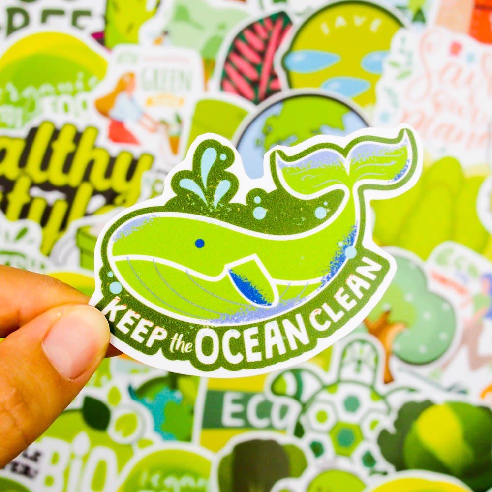 Set 100 sticker hình dán - Green Xanh lá