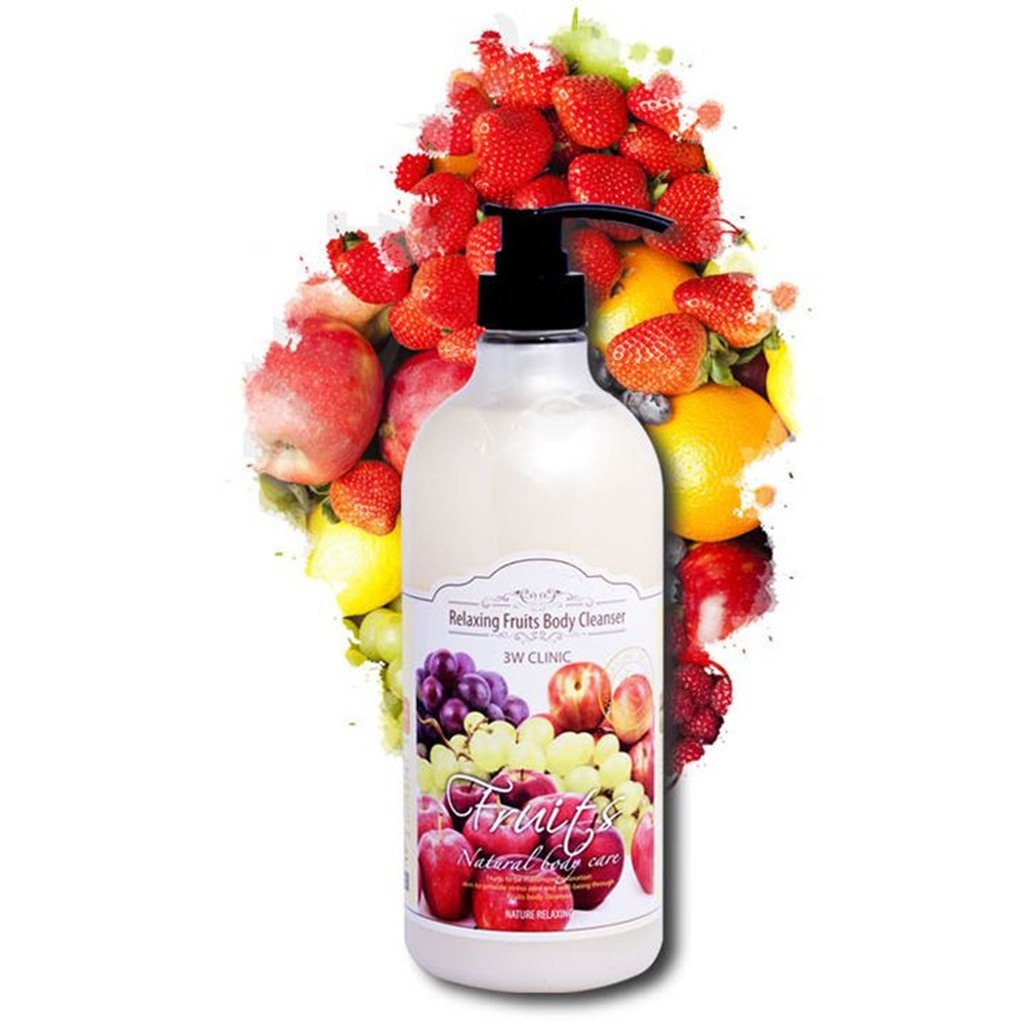 Sữa tắm tinh chất hương trái cây tổng hợp 3W CLINIC RELAXING BODY CLEANSER FRUITS