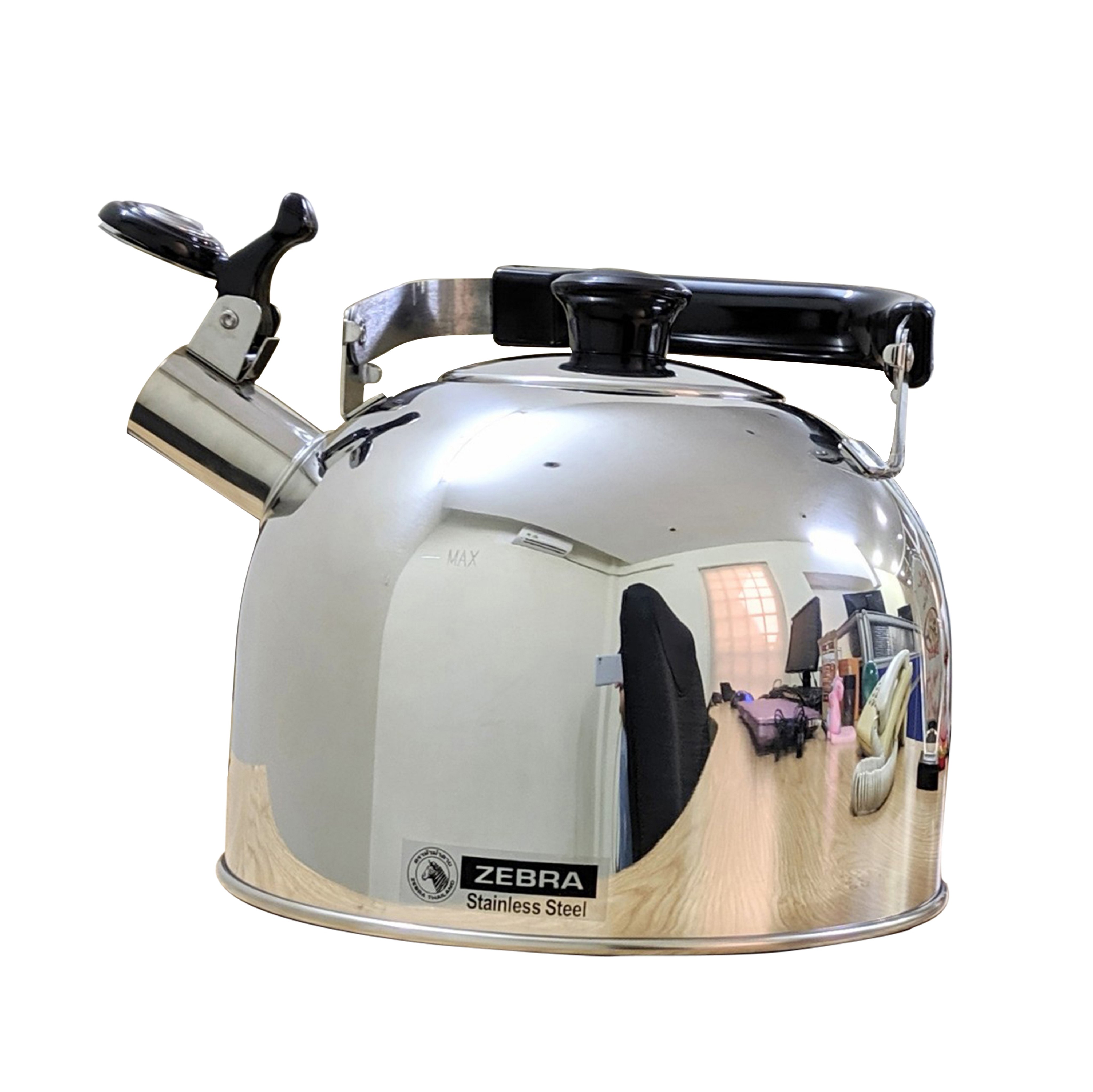 Ấm đun nước 3,5 lít, có còi, bằng Inox, chính hãng Zebra