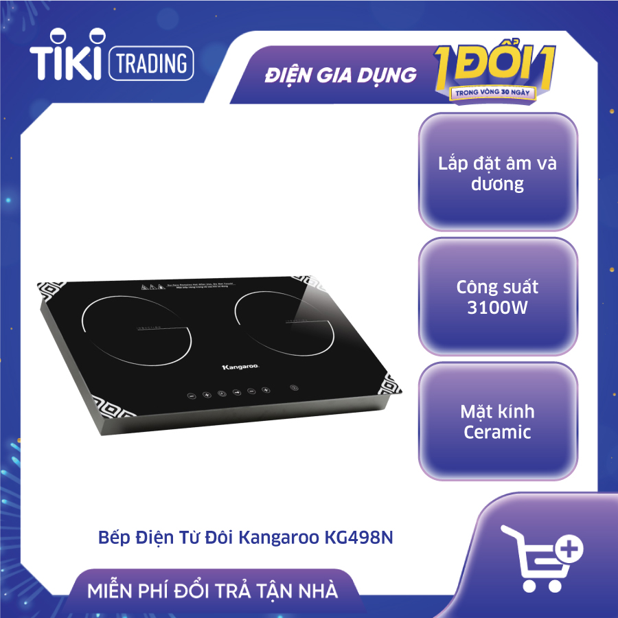 Bếp Điện Từ Đôi Kangaroo KG498N - Hàng chính hãng